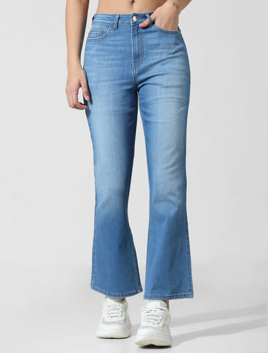 White High Rise Wide Leg Jeans - ONLY