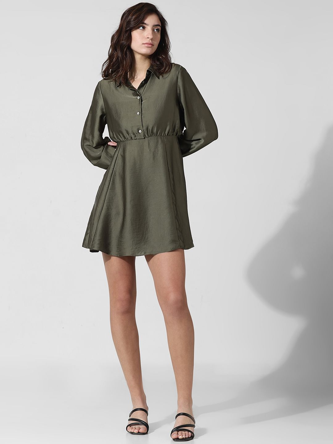 Dark green tunic dress hotsell