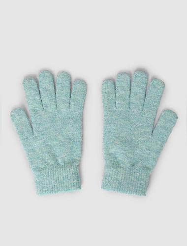 Green Knit Gloves