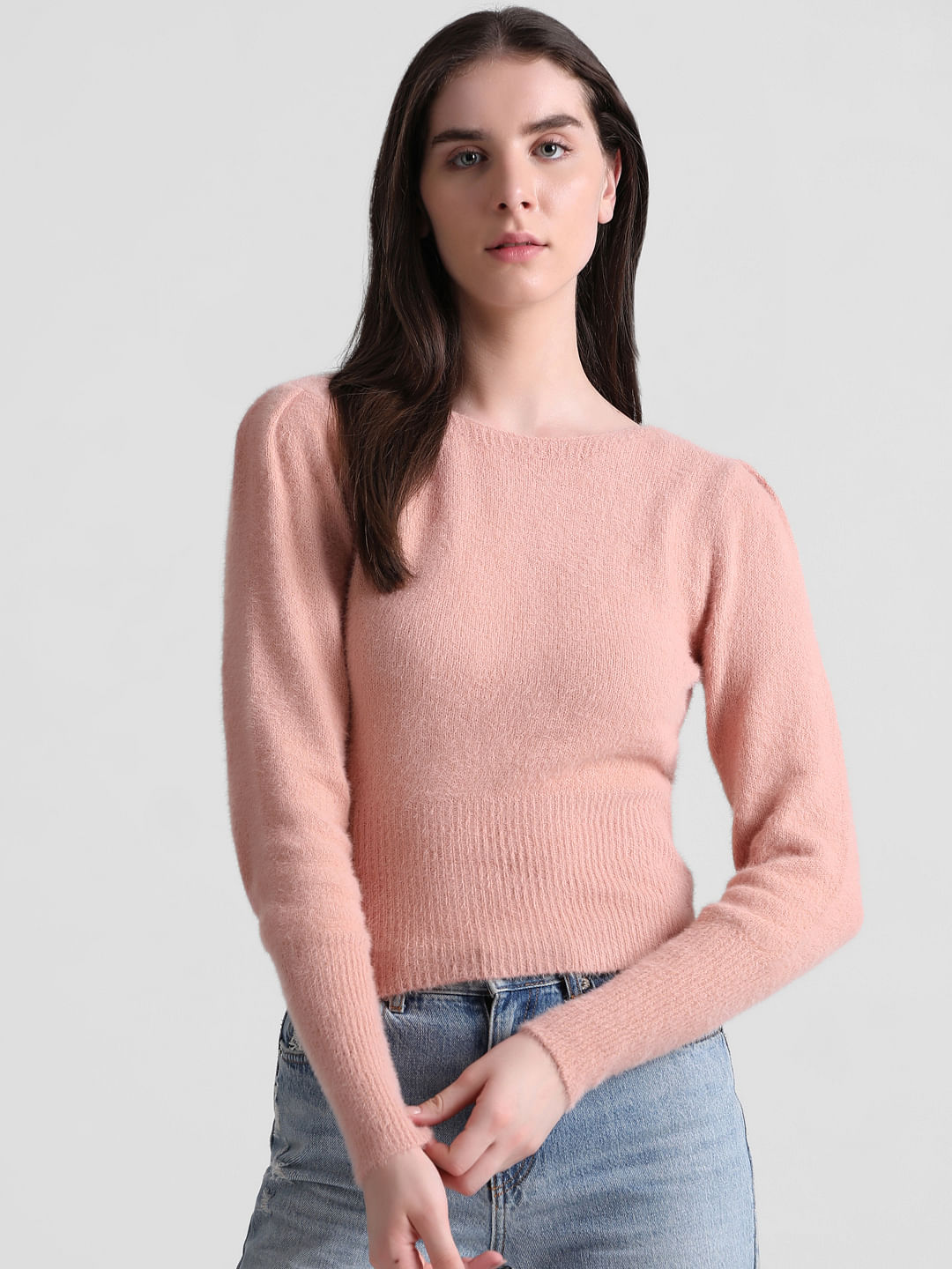 Pink fluffy cheap pullover