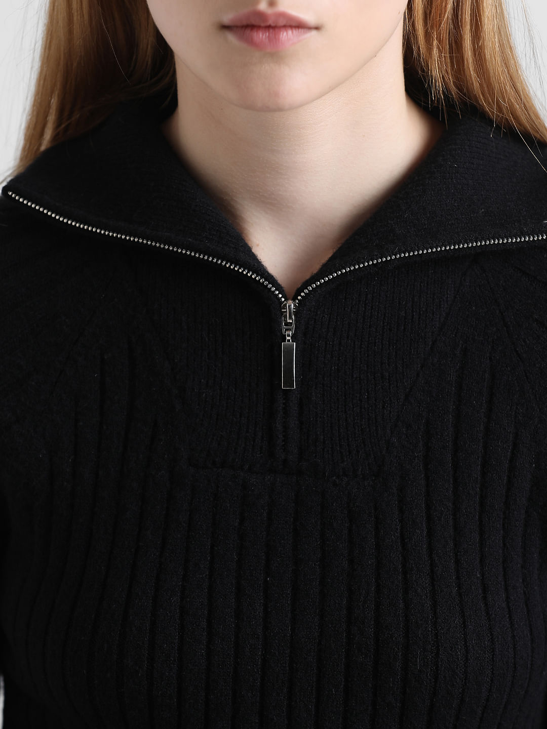 Black zip hotsell up sweater