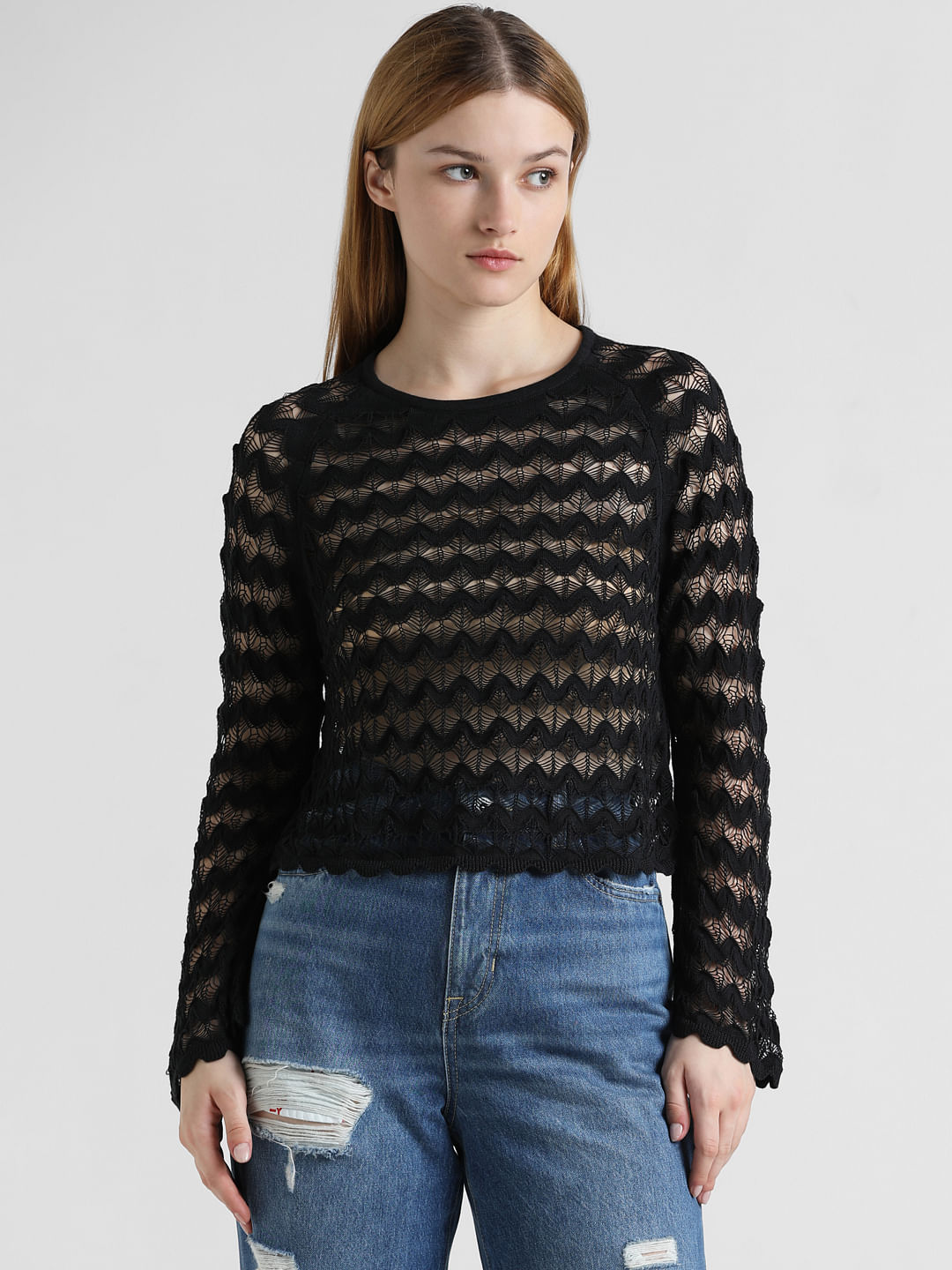 Sheer pullover shop