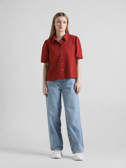 Red Textured Shirt