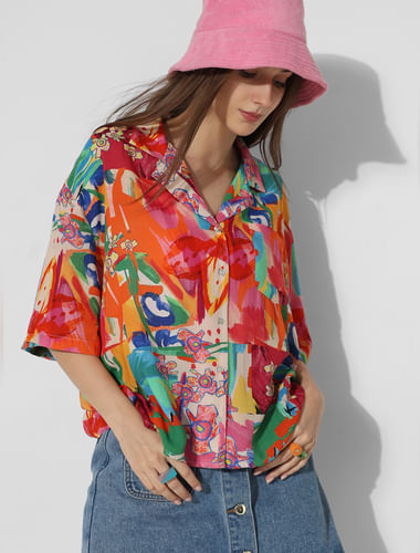 Multi-Colour Printed Oversized Shirt