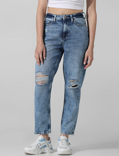 Just Love Denim Wash Ripped Jeggings for Women - Helia Beer Co