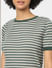 Green Striped Ribbed T-shirt