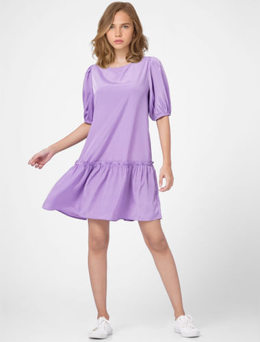 Purple Fit & Flare Mini Dress