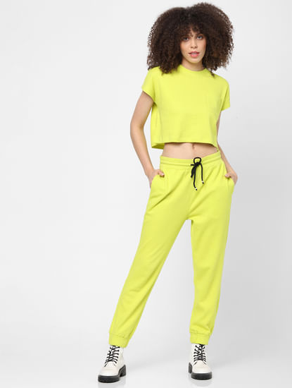 Green Cropped Co-ord T-shirt