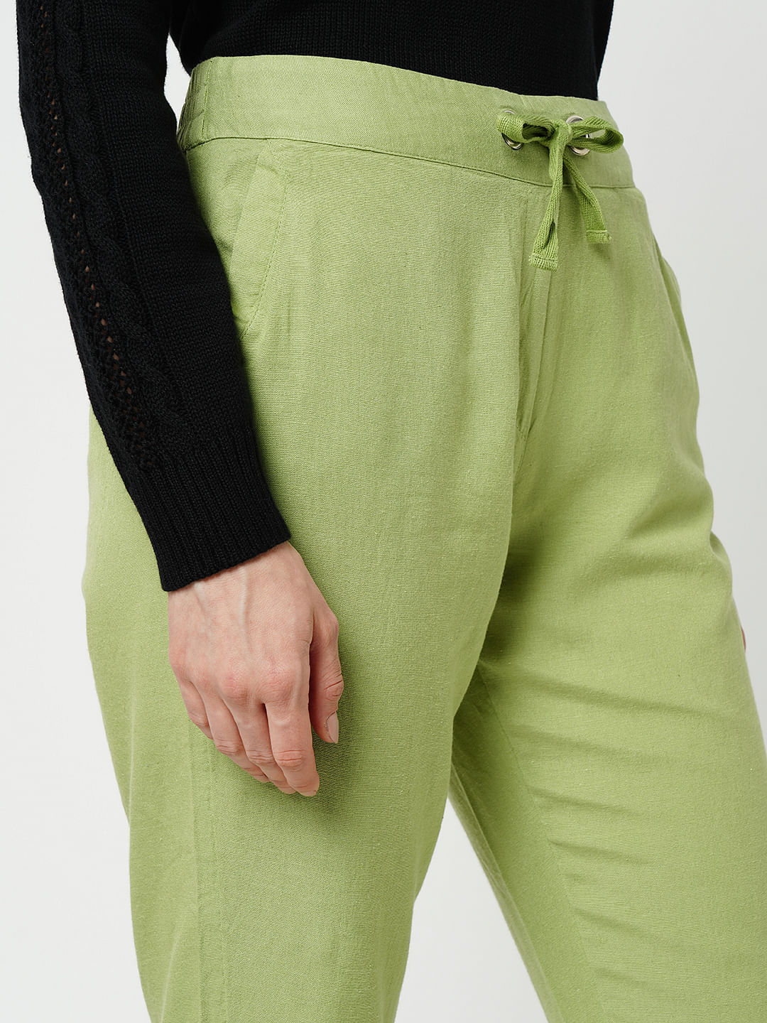 High-waisted tailored trousers - Neon green - Ladies | H&M IN