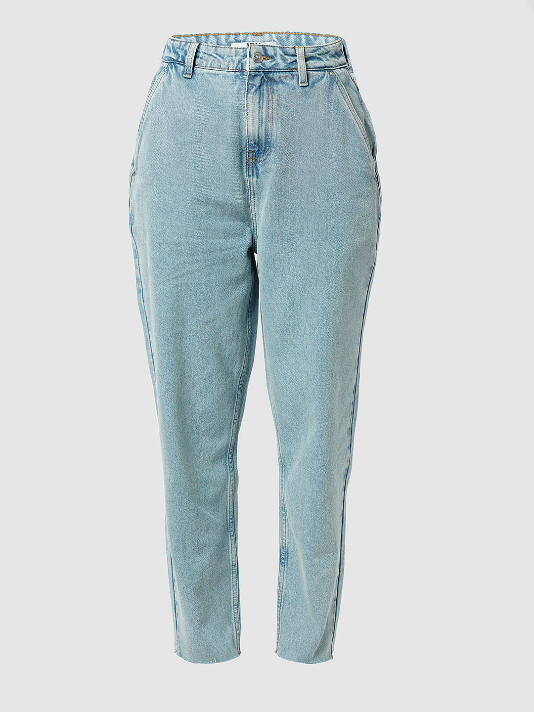 Buy Paige Women Light Blue Straight Ankle-Length Denim Jeans Online -  773904 | The Collective