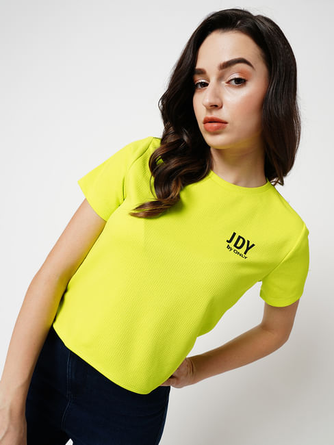 JDY by ONLY Neon Green Boxy Fit T-shirt