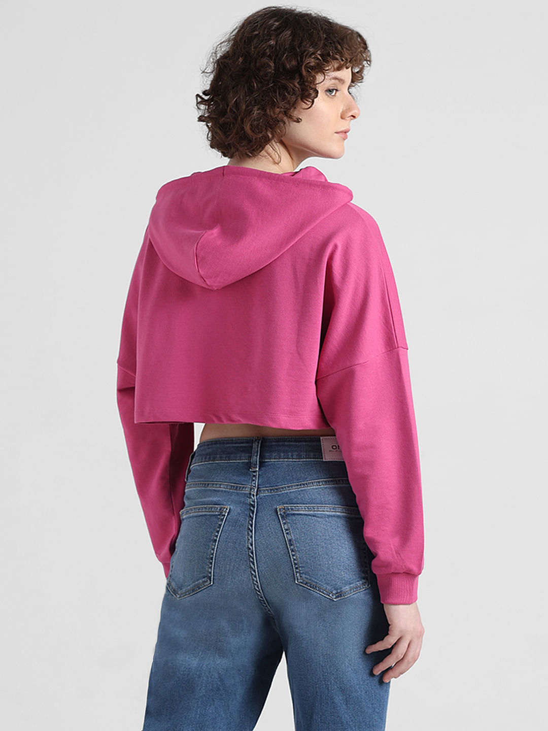 Cropped sweatshirt outlet pink