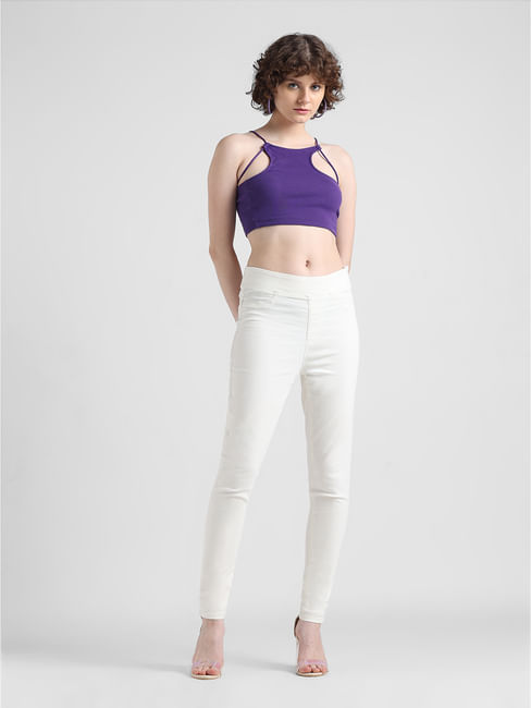White High Rise Skinny Fit Jeggings