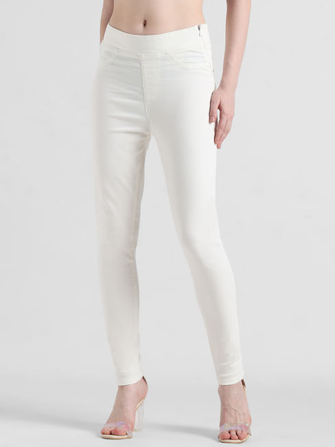 High Waist WHITE DENIM POCKET JEGGINGS, Casual Wear, Skinny Fit at Rs 285  in Ahmedabad