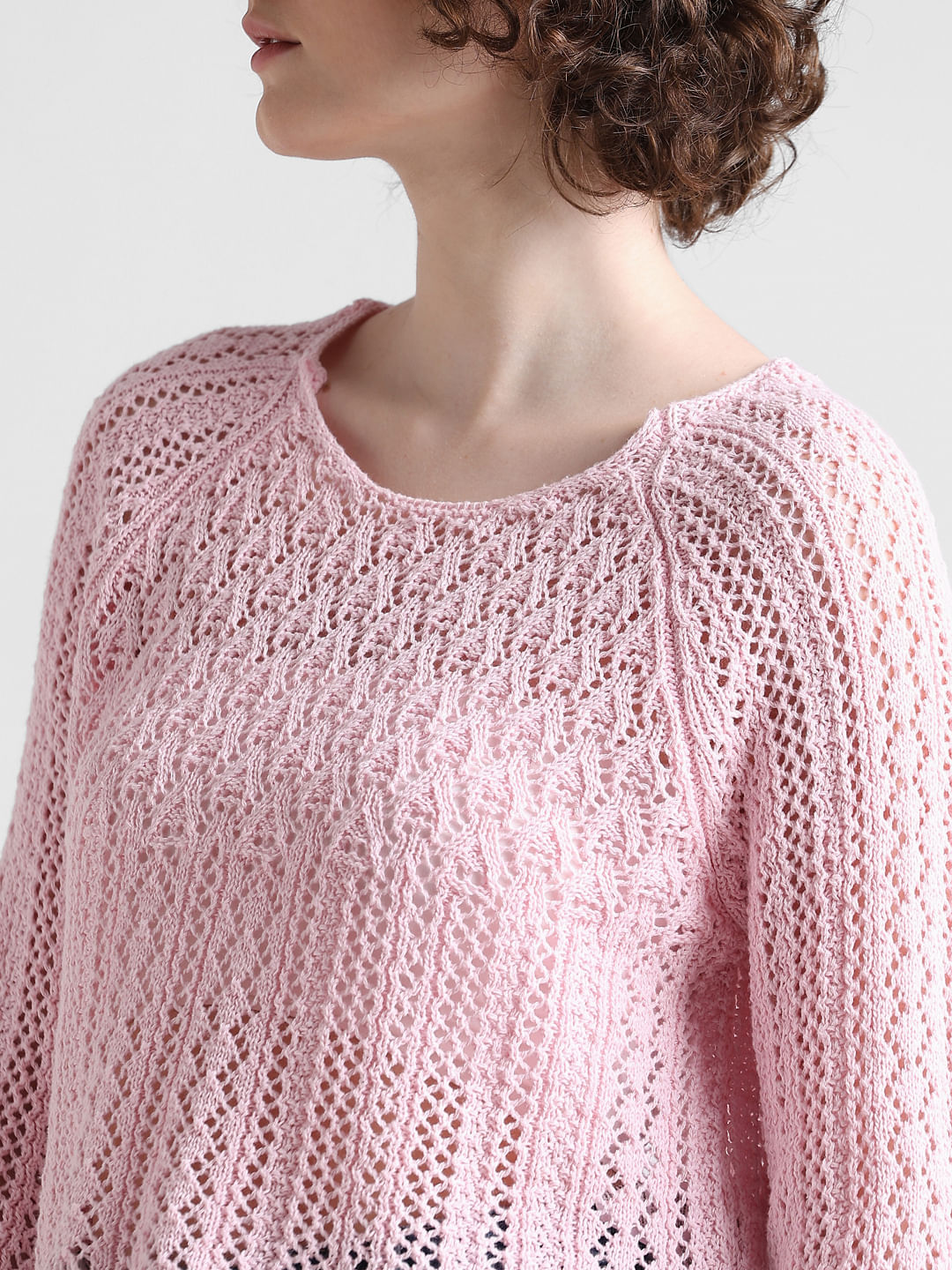 Dusty pink off the shoulder crochet hem clearance dress