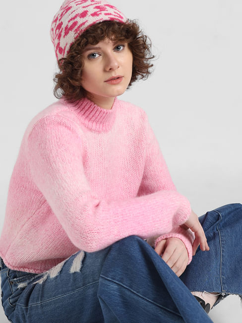 Pink High Neck Pullover