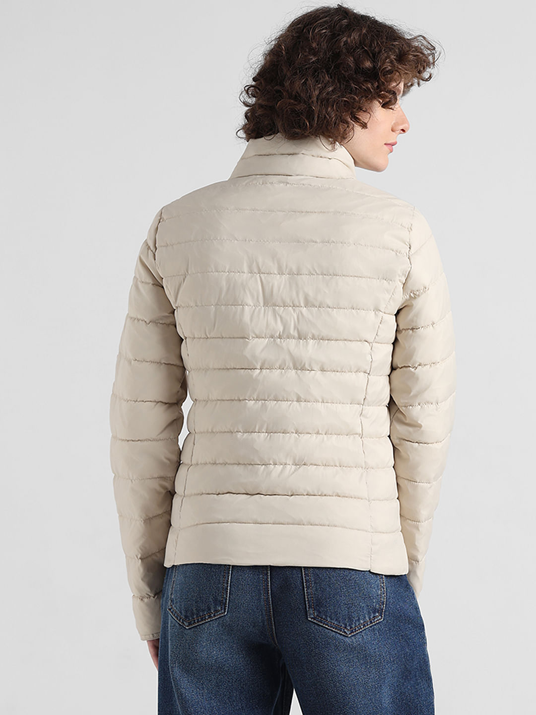 Padded cheap jacket beige