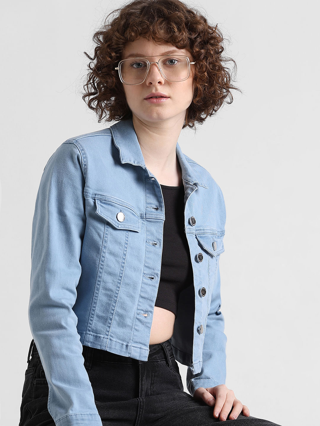 Crop Denim Jacket | Womens cropped jeans, Cropped denim, Cropped denim  jacket