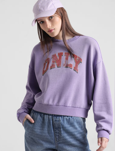 Purple Acid Washed Sweatshirt