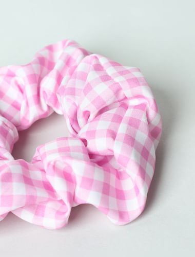 Light Pink Checks Scrunchie