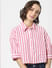 Pink Striped Cropped Shirt