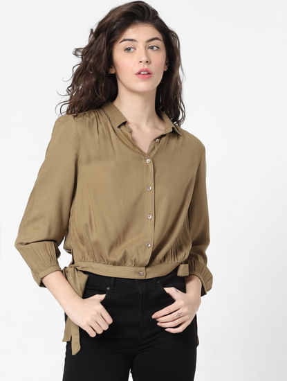 Green Side Tie-Up Shirt