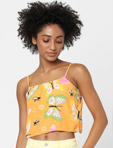 Buy KISSERO Women Floral Regular top - Yellow Online at Low Prices in India  