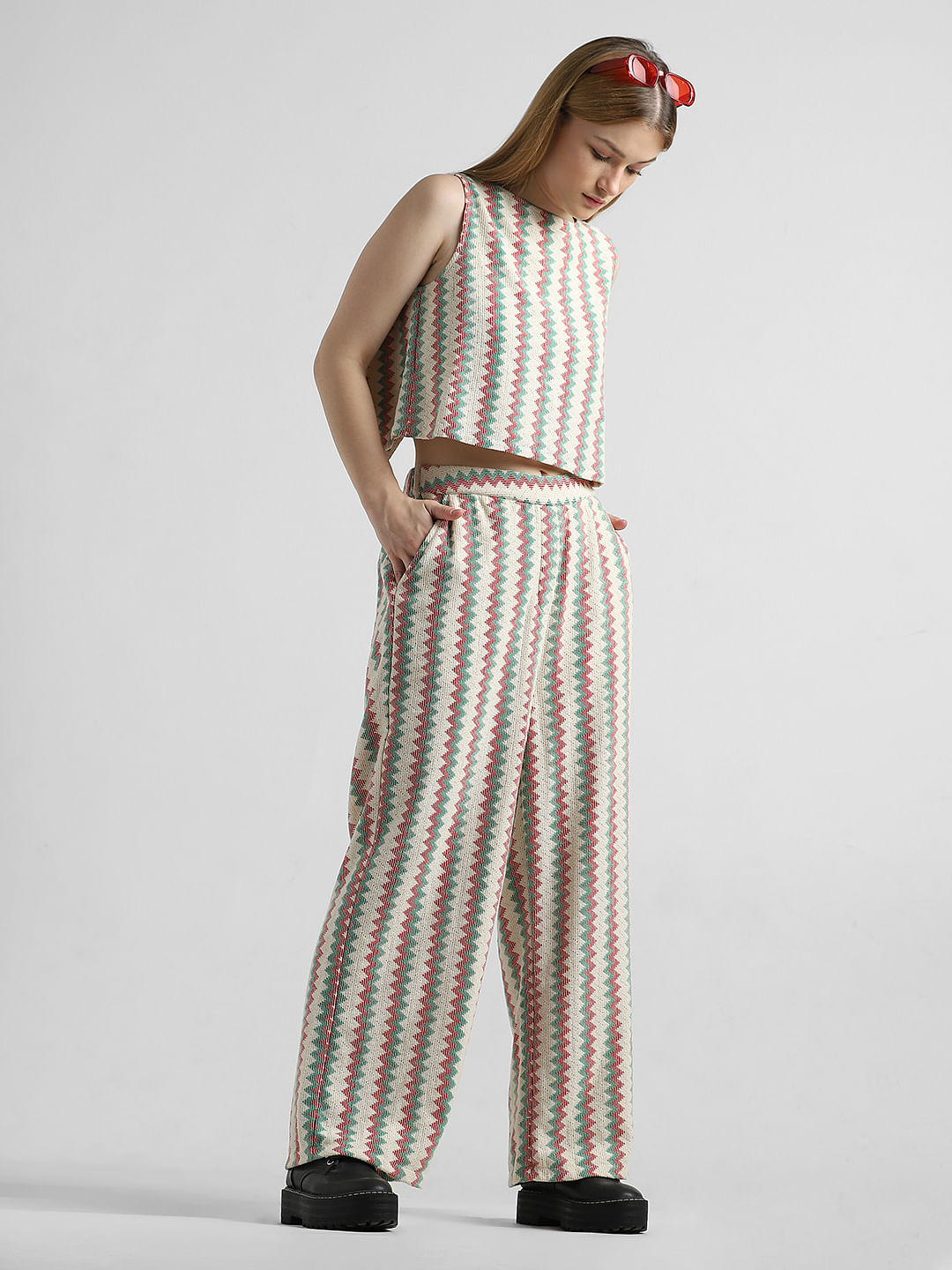 Green striped clearance pants