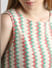 Green Textured Weave Striped Top