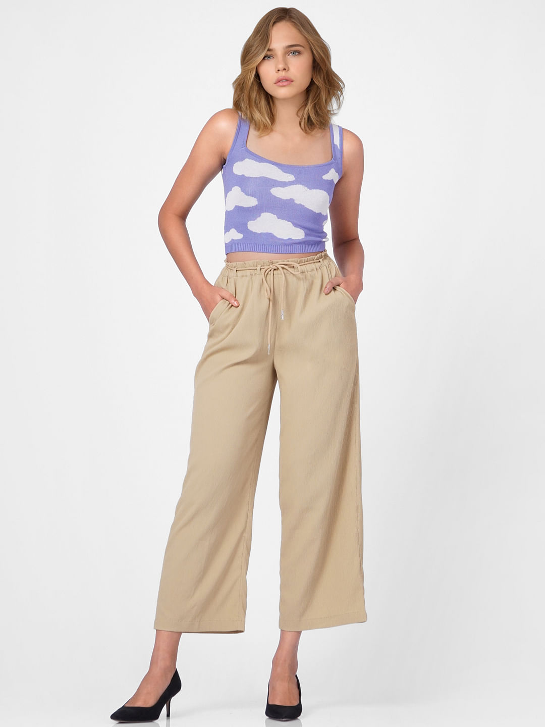 Terry Loose Bootcut Trousers Beige – Local Pattern
