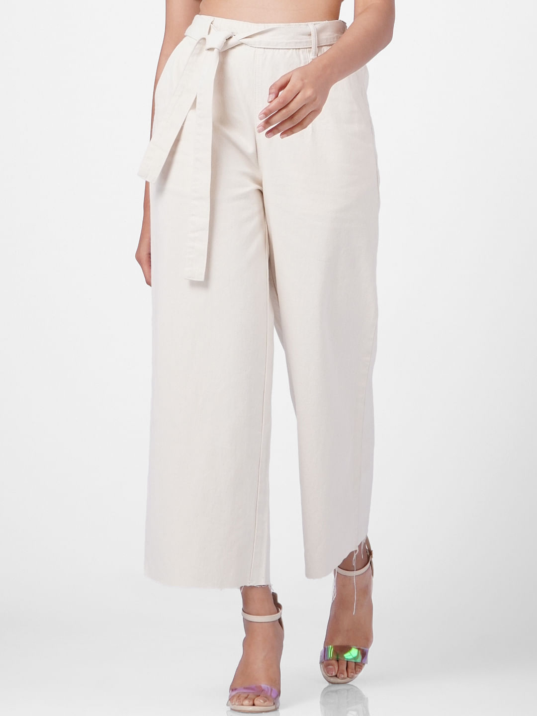 SHEIN Modely Solid High Waist Culotte Pants  SHEIN IN