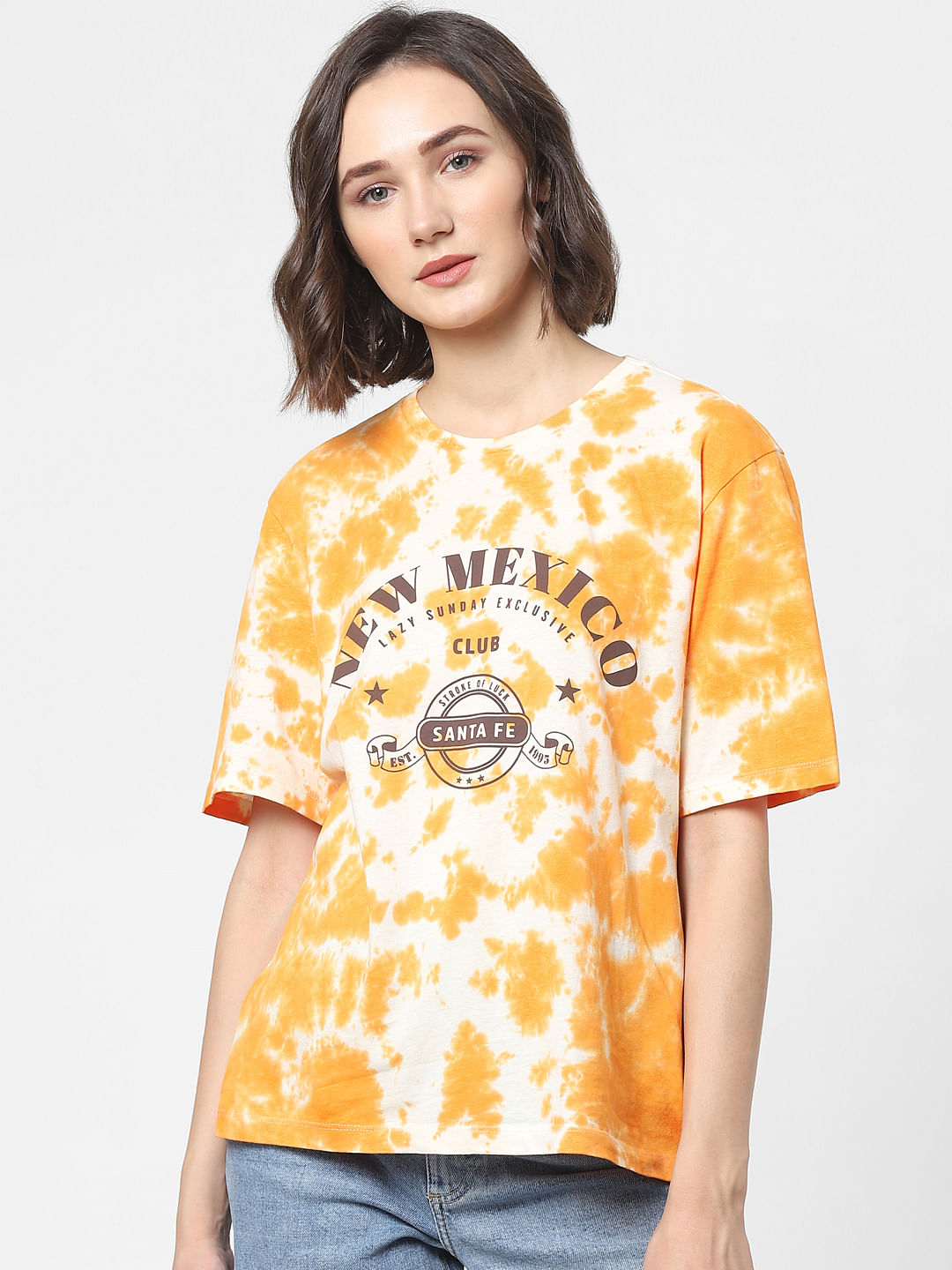 orange sun graphic tee