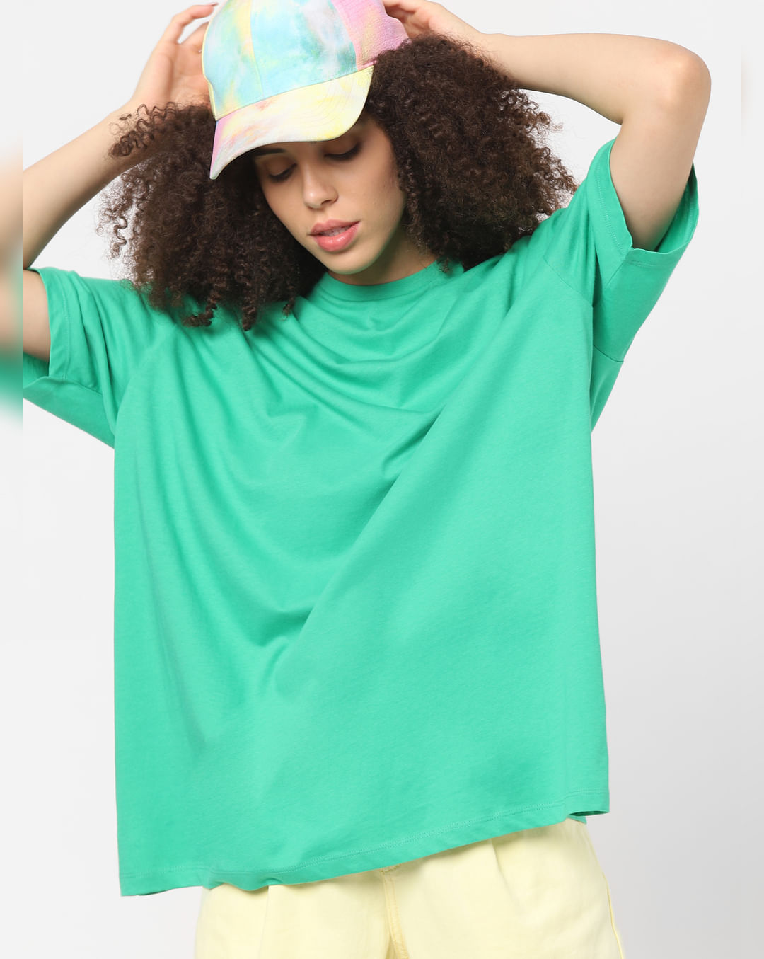 Women's Green Plus Oversized Cotton Shirt