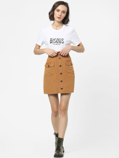 Brown High Waist Skirt