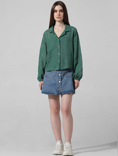 Green Lace Cotton Shirt