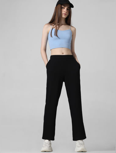 Buy HIGH-WAIST BLACK PARACHUTE PANTS for Women Online in India