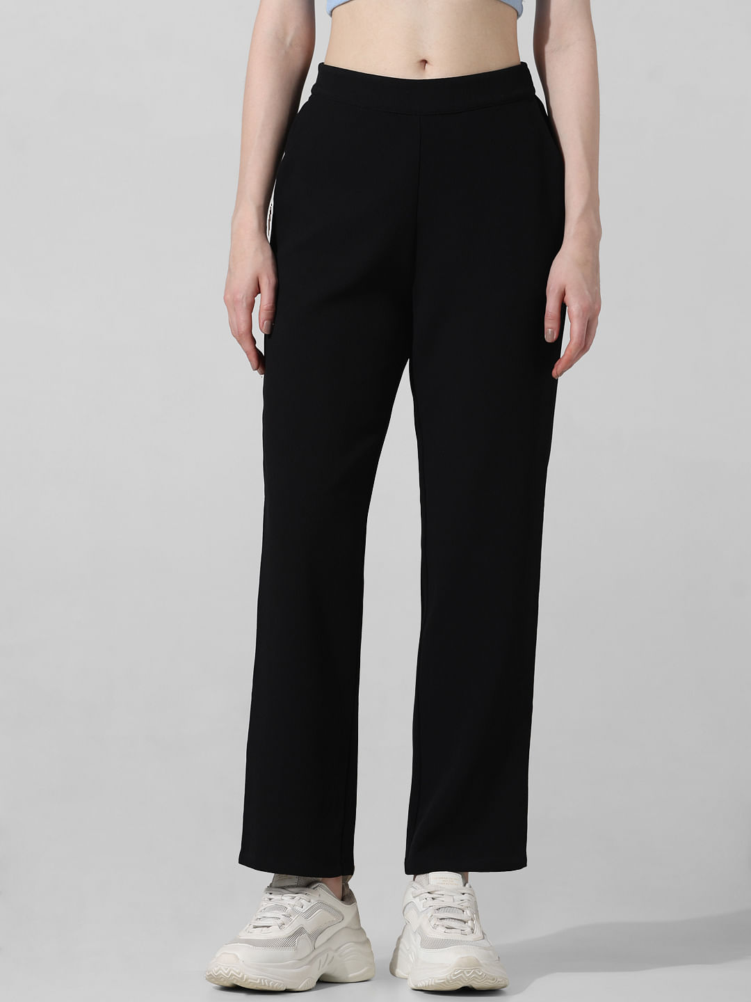 Buy Flying Machine Women Mid Rise Solid Trousers - NNNOW.com