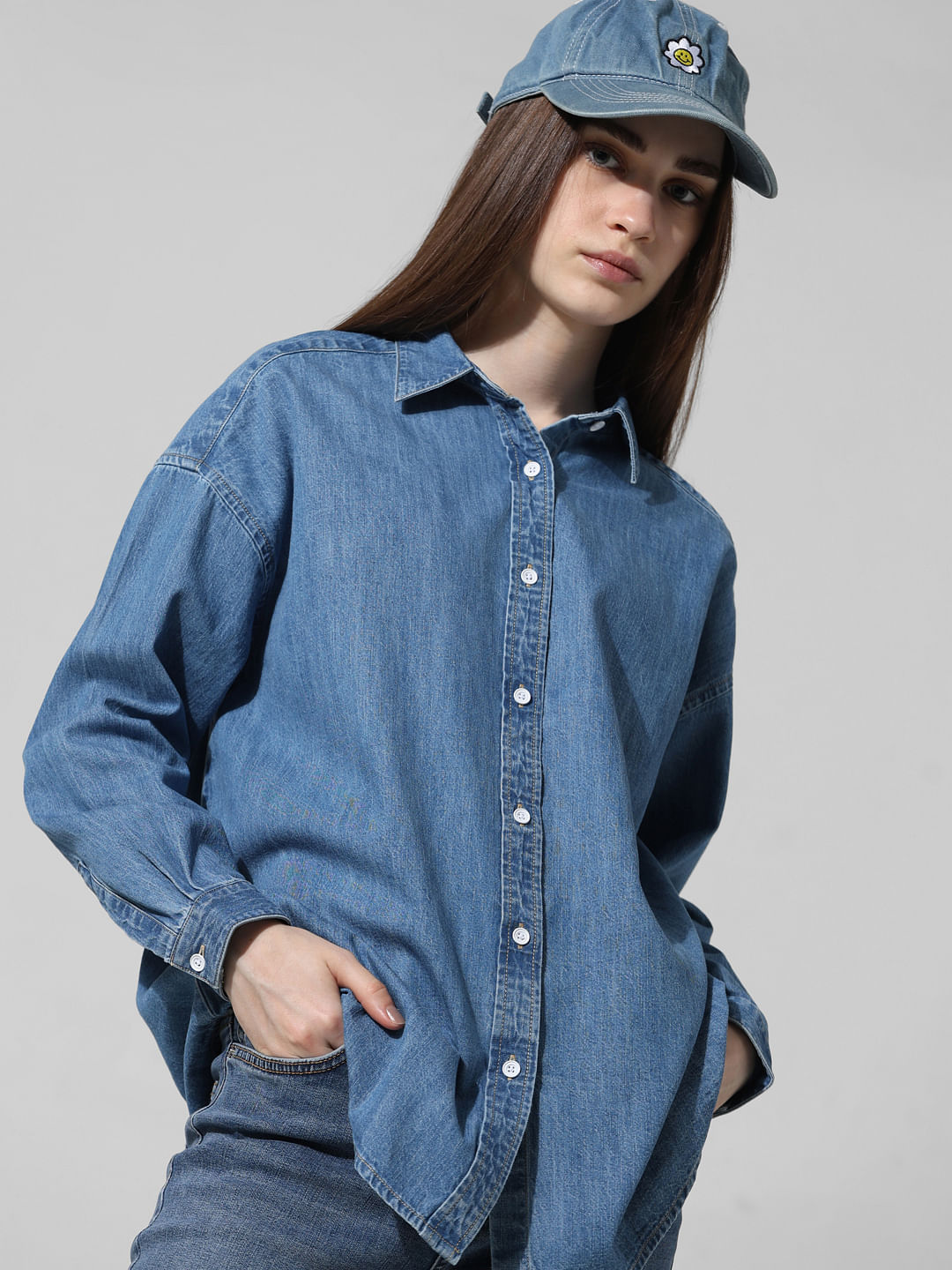 Blue Camryn organic-cotton blend denim shirt | Agolde | MATCHES UK