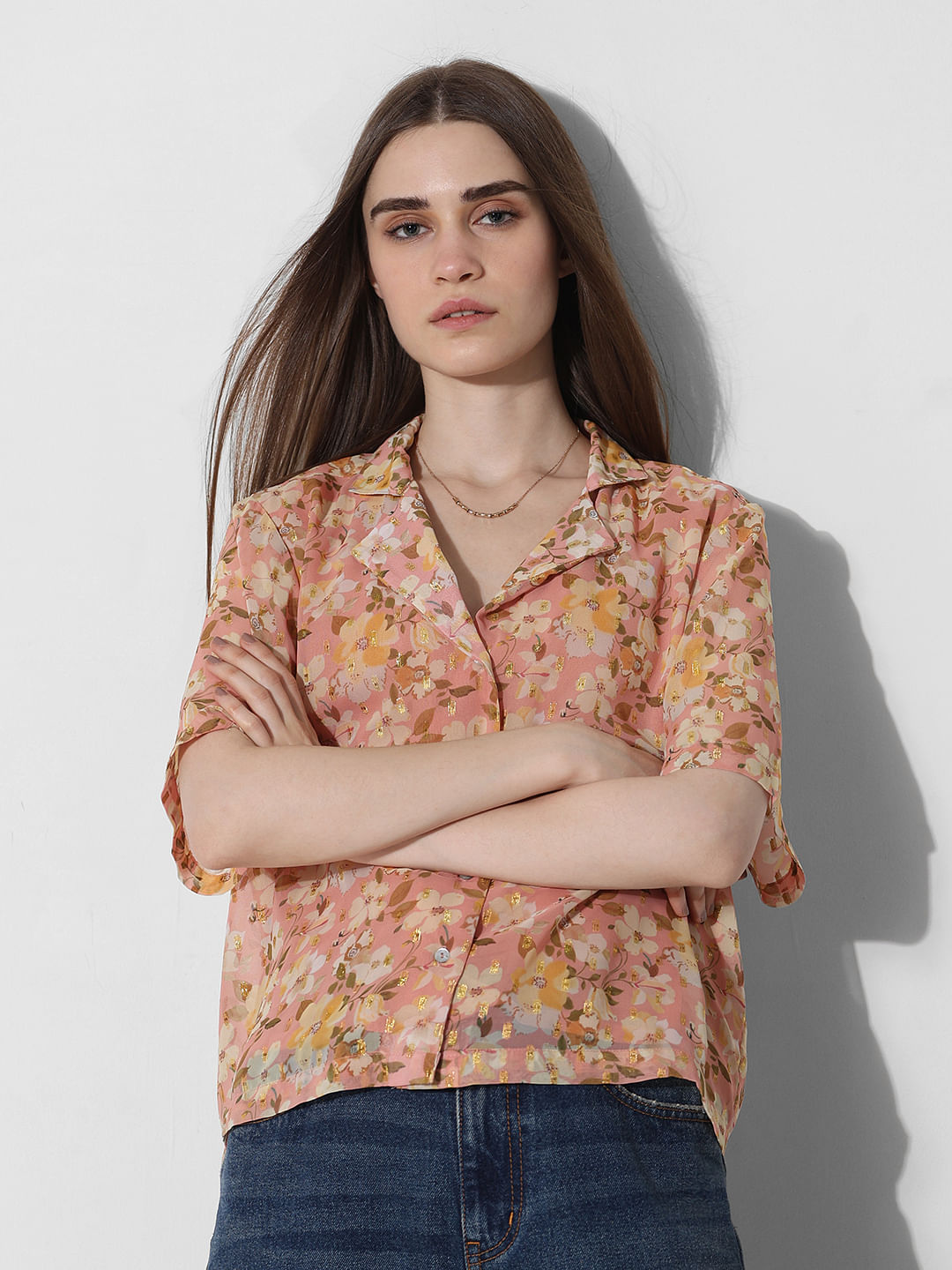 Summer Tops for Women Casual Vintage Floral Print Short Sleeve Shirts  Fashion Loose Fit Twist Front Crewneck T-Shirts - Walmart.com