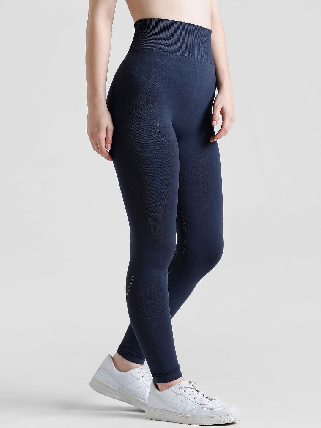 Running Bare Reflective Running Tights- Blue. Pocket Leggings