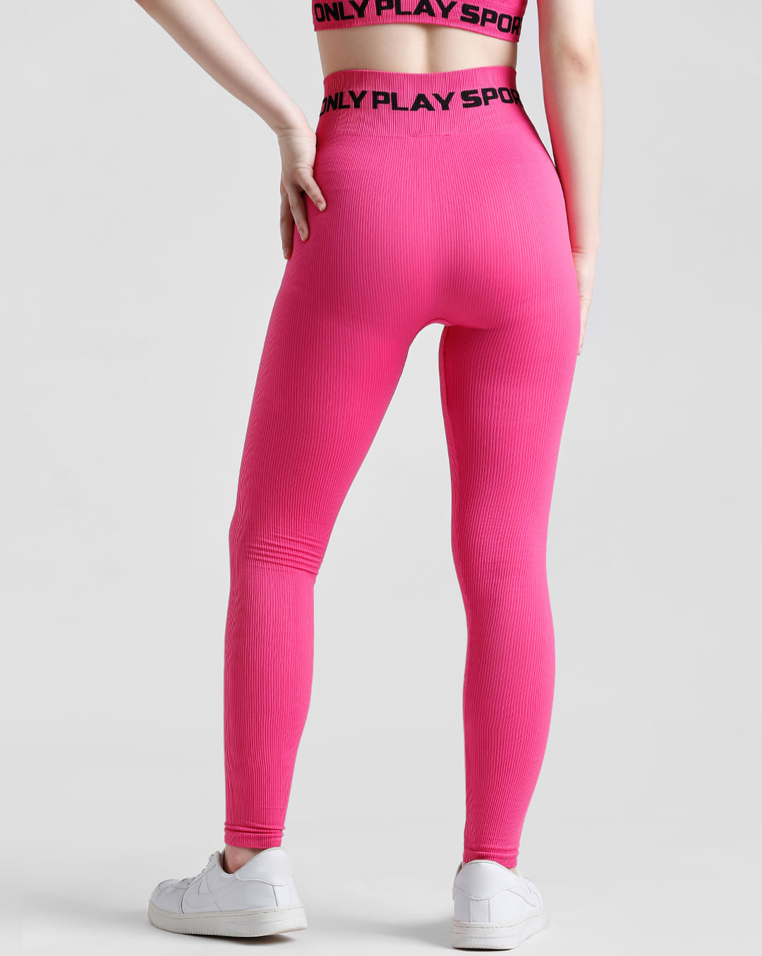 Pink Victoria Secret Grey Seamless Women's Yoga Leggings Size Medium 