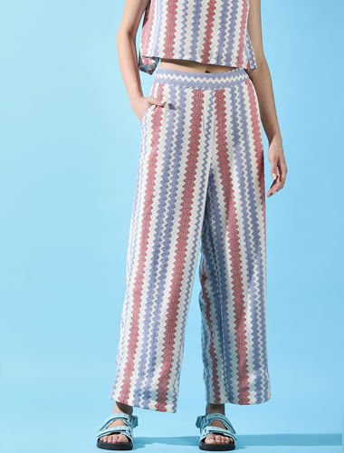 Off-White Mid Rise Printed Co-ord Set Pant