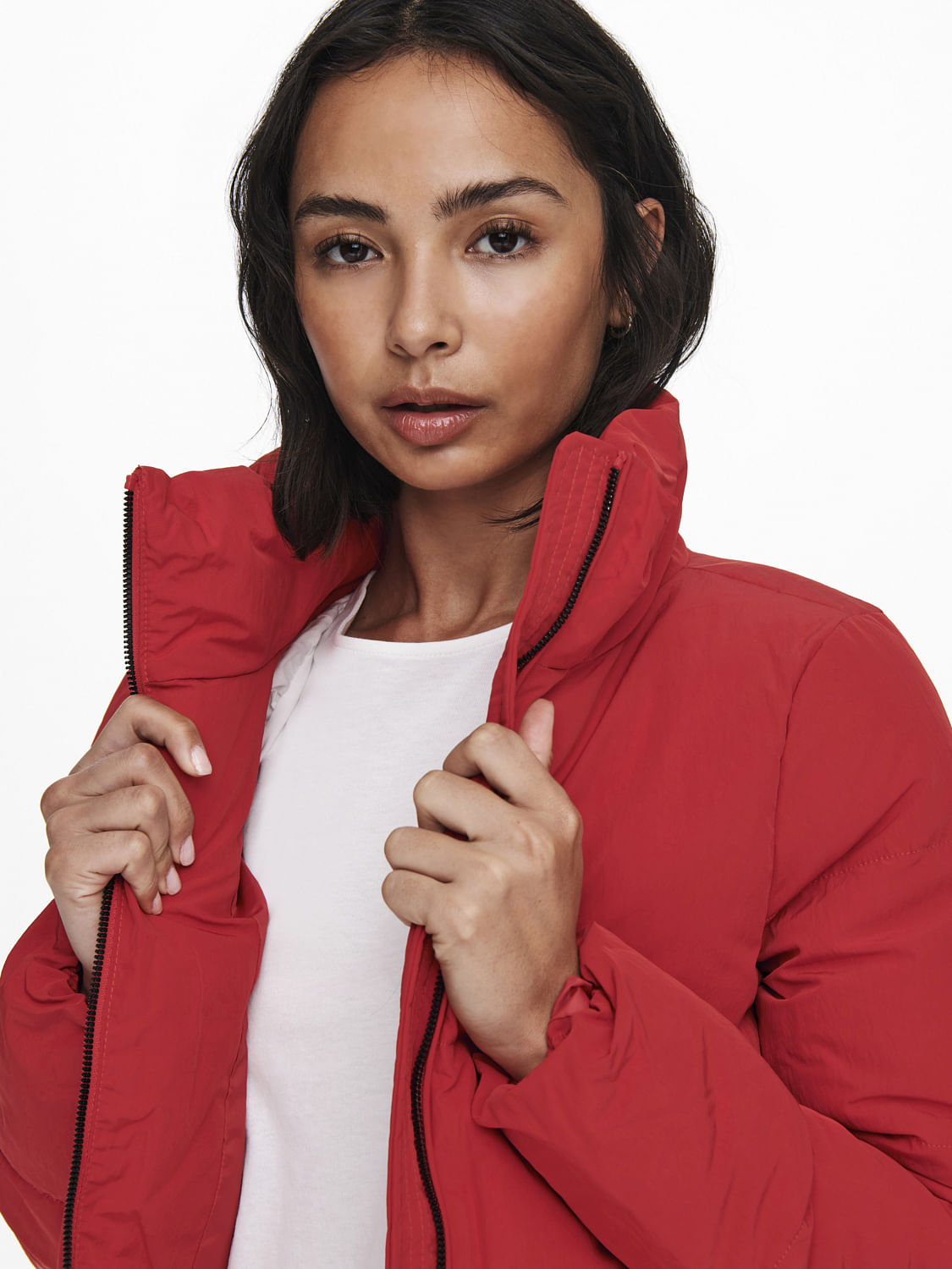 Buy Red Puffer Jacket for Women | ONLY 