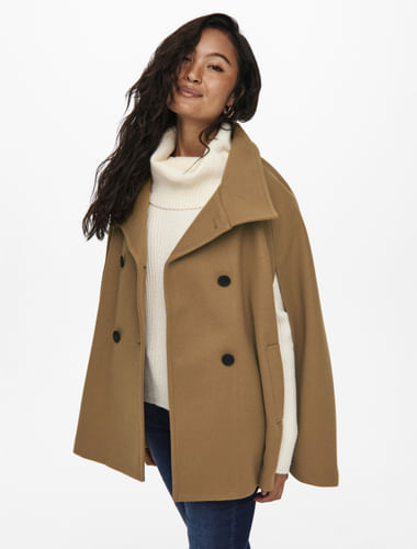Brown Cape Sleeves Coat