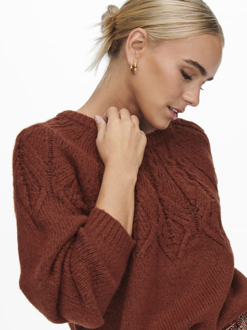 Rust Brown Knit Pullover