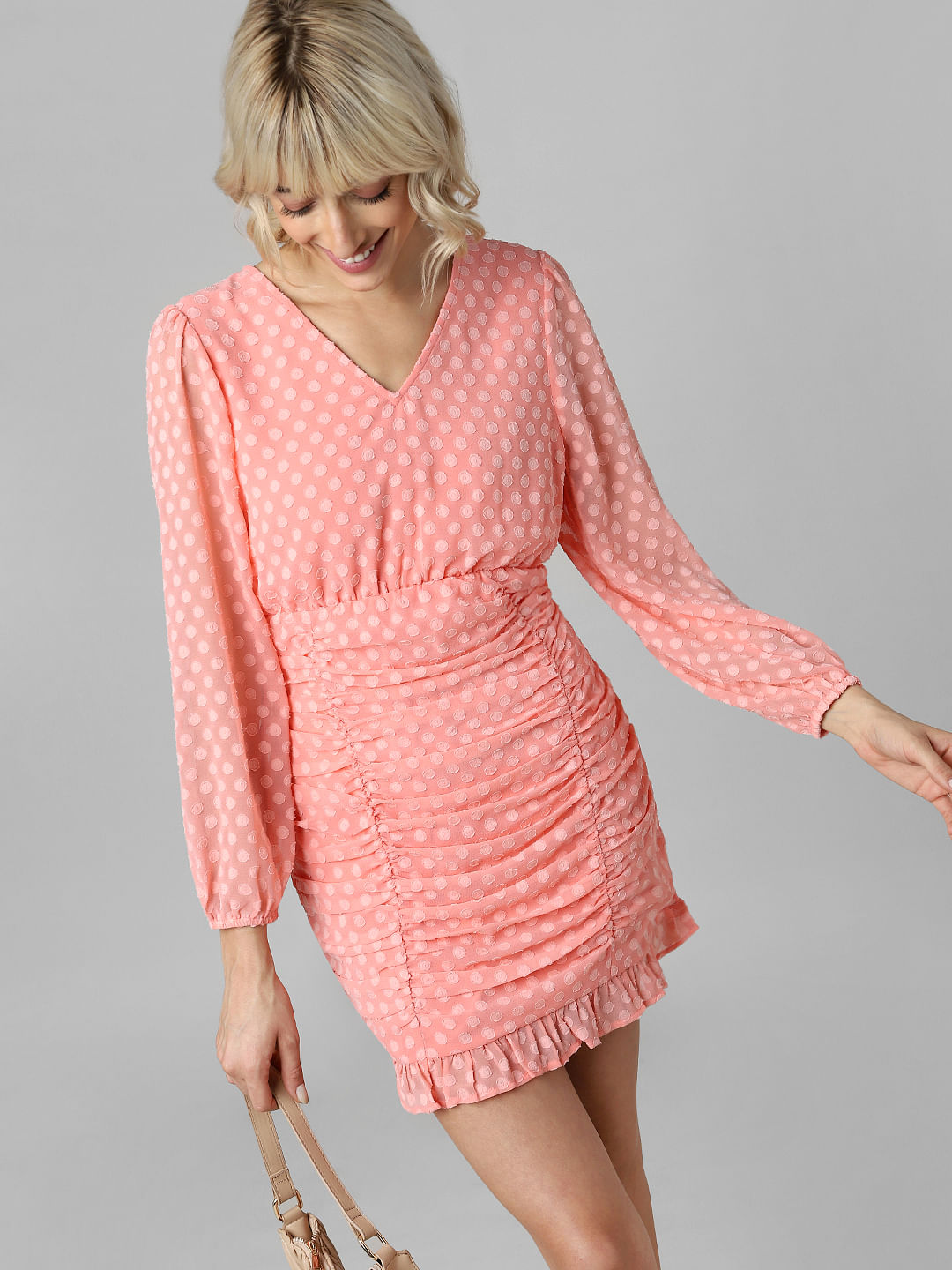 Peach polka hot sale dot dress