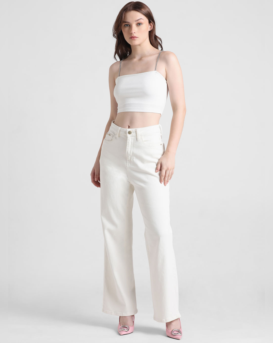 White Bandeau Tailored Top<!-- --> - <!-- -->QUIZ Clothing