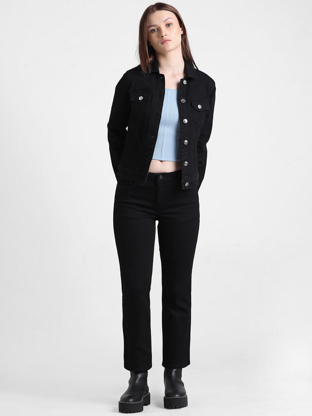 Buy SHOWOFF Black Cotton Slim Fit Denim Jackets for Mens Online @ Tata CLiQ