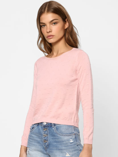 Light Pink Textured Pullover