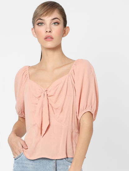 Pink Bow Detail Top